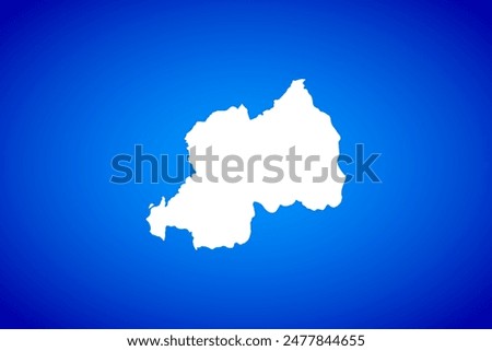 White map isolated on blue background design concept of Country Rwanda - vector illustration