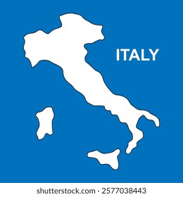 white map of italy vector illustration