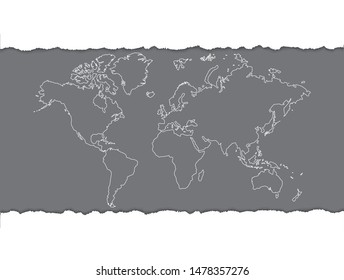 white map outline of the world