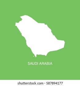 White map of Saudi Arabia on green background