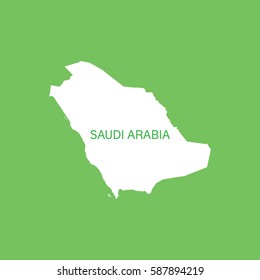 White map of Saudi Arabia on green background