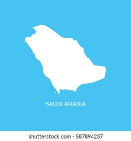 White map of Saudi Arabia on blue background