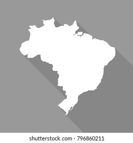 white map,border flat simple style with long shadow on gray background