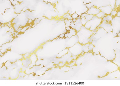 White Marble background with gold texture for luxury product and stone wallpaper decoration - Vector