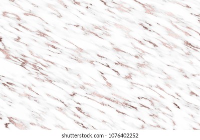 White marble background with rose gold diagonal veins.