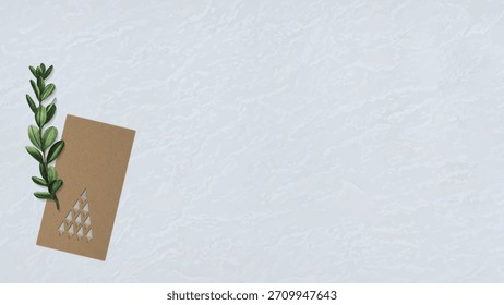 White marble background with a textured, natural feel. The background is white, enhancing the earthy elements with a minimalist style. Christmas background with copy space. Background for Christmas.