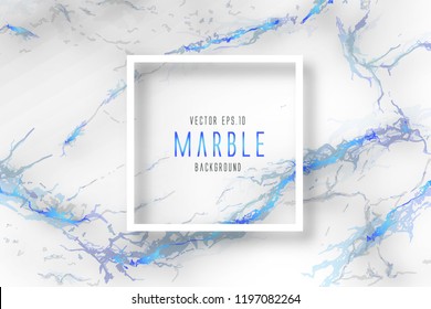 White marble with blue texture, Vector pattern background.