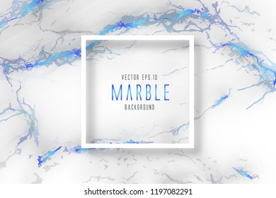 White marble with blue texture, Vector pattern background.