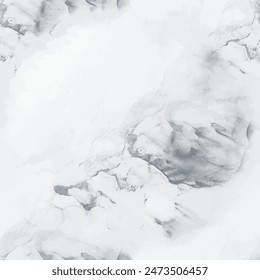 White Marble Floor Pattern. Vector Abstract Painting. Light Marble Background. Grey Tile Slate. Grey Gradient Watercolor. White Water Color Marble. Light Elegant Ceramic. Light Alcohol Ink Watercolor.