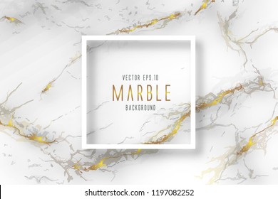 White marble with golden texture, Vector pattern background.