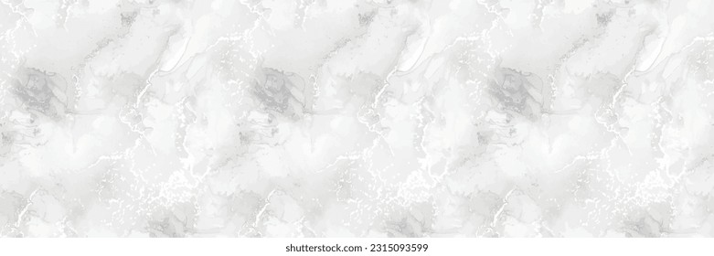 White Marble Pattern. White Alcohol Ink Repeat Paint. Light Water Color Watercolor. Grey Seamless Watercolor. Grey Marble Background. Grey Vector Pattern. Light Tile Stone. Modern Abstract Painting.