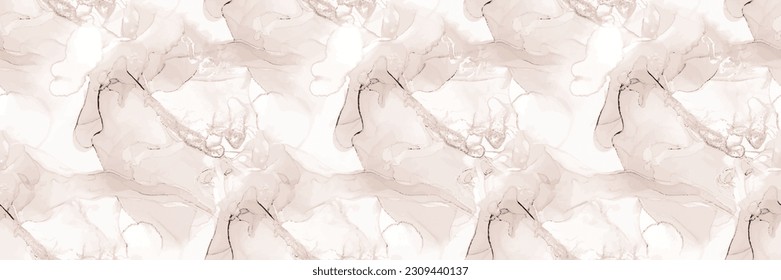 White Marble Pattern. Beige Rock Floor. Light Marble Watercolor. Light Abstract Background. Beige Water Color Marble Paint. White Alcohol Ink Watercolor. Light Vector Pattern. Vector Seamless Painting
