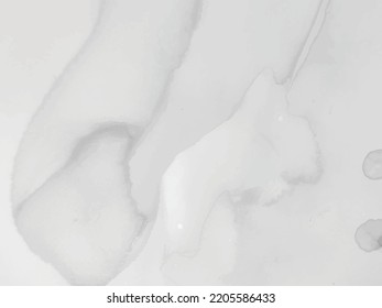 White Marble Pattern. Fluid Vector Pattern. Alcohol Ink Paint. White Gradient Background. Gray Dark Wall. White Marble Watercolor. Dirty Water Color. Modern Painting Vector. White Ceramic Background