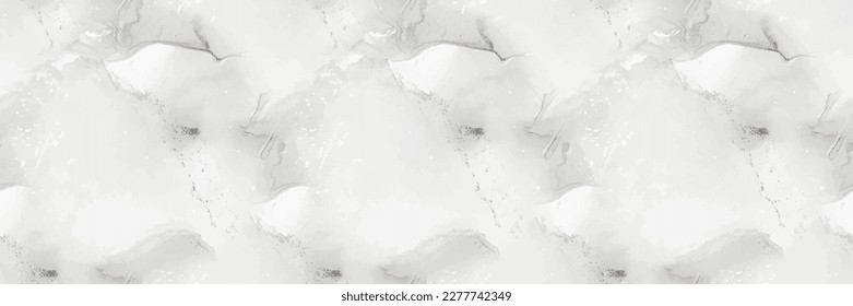 Patrón de mármol blanco. Suelo De Rock Gris. Fondo de color de agua gris. Patrón Gris Elegante. Muro de repetición de tinta blanca de alcohol. Fondo Resumen Ligero. Pintura abstracta de vectores. Acuarela de mármol claro.