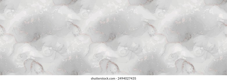 White Marble Pattern. Light Alcohol Ink Watercolor. White Water Color Marble Wall. Grey Marble Background. Grey Abstract Watercolor. Modern Seamless Template. Light Elegant Granite. Light Tile Stone.