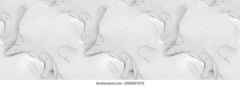 White Marble Pattern. Light Marble Background. Grey Water Color Marble Stone. White Seamless Watercolor. Light Elegant Splash. Light Alcohol Ink Background. Vector Abstract Template. Grey Rock Slate.