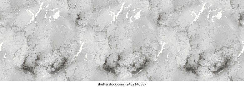 White Marble Pattern. Light Water Color Repeat Slate. Grey Marble Background. Fluid Elegant Ceramic. Light Rock Stone. White Alcohol Ink Background. Vector Seamless Template. Grey Abstract Watercolor.