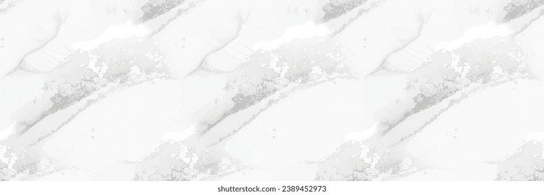 White Marble Pattern. Vector Seamless Template. Grey Marble Watercolor. Light Vector Pattern. Light Abstract Background. Grey Alcohol Ink Repeat Floor. White Water Color Background. Light Rock Slate.