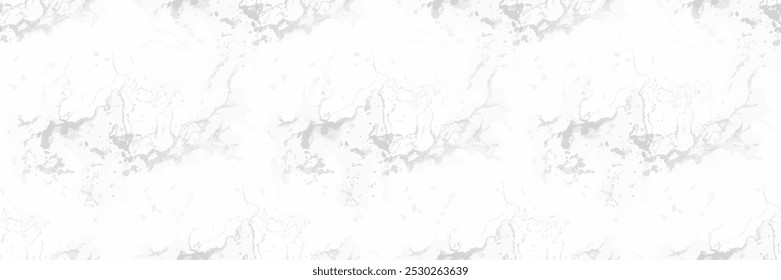 White Marble Pattern. Vector Seamless Painting. Light Tile Paint. Grey Marble Background. White Seamless Watercolor. Fluid Vector Pattern. Light Water Color Repeat Stone. Grey Alcohol Ink Watercolor.