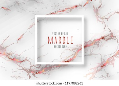 White marble with rose gold texture, Vector pattern background.