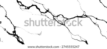 White marble surface with black veins and cracks stone texture