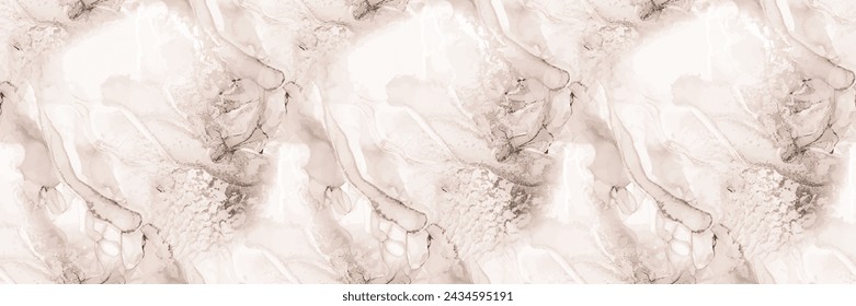 Textura de mármol blanco. Pintura Rock Beige. Acuarela de mármol claro. Fondo ligero sin costuras. Pizarra de salpicaduras de color beige. Fondo blanco de la tinta del alcohol. Vector de cerámica pálido. Pintura abstracta moderna