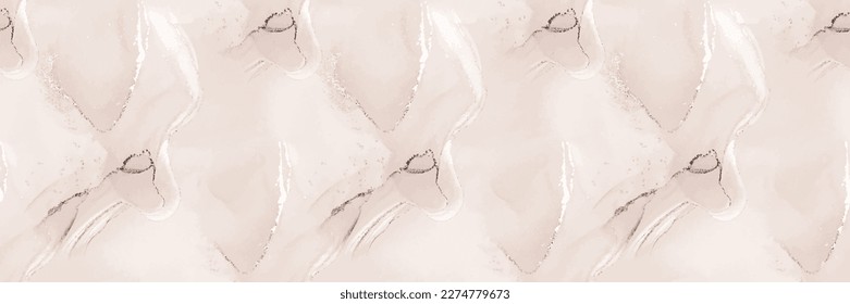 Textur aus weißem Marmor. Beige Aquarellfarbe Wasser. weißer Farbverlauf-Hintergrund. Beige Marmorfarbe Wasser. Light Alcohol Ink Splash Wall. Fluid Vector Keramik. Light Rock Slate. Vektornahtlose Malerei