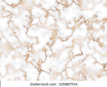 White Marble Texture With Gold Glitter Veins.