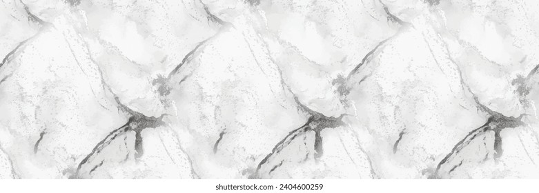 White Marble Texture. Light Alcohol Ink Splash Floor. White Water Color Watercolor. Grey Marble Background. Vector Seamless Painting. Grey Abstract Watercolor. Light Rock Paint. Light Elegant Splash.