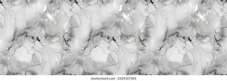 White Marble Texture. Light Marble Background. Grey Rock Floor. Modern Abstract Painting. White Alcohol Ink Background. Fluid Vector Splash. Grey Water Color Repeat Stone. Light Abstract Watercolor.