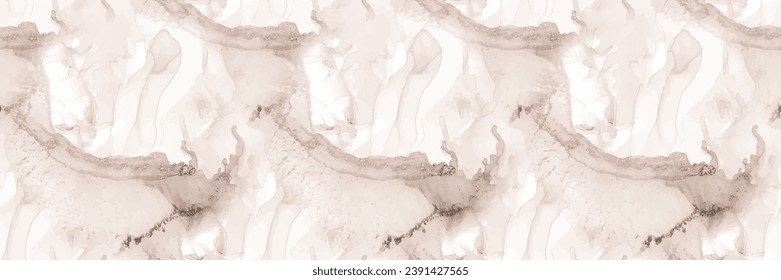 Textura de mármol blanco. Pintura clara. Fondo De Mármol Beige. Acuarela Beige Sin Mar. Suelo ligero de mármol con tinta de alcohol. Acuarela de color de agua blanca. Patrón de vectores Beige. Pintura sin vectores