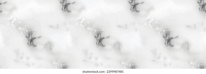 White Marble Texture. Light Seamless Background. Light Vector Texture. White Water Color Marble Floor. Grey Alcohol Ink Watercolor. Vector Seamless Painting. Light Marble Watercolor. Grey Rock Slate.