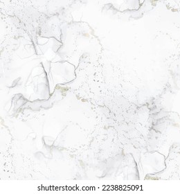 White Marble Texture. Light Water Color Marble Paint. Light Tile Wall. Vector Seamless Painting. Grey Abstract Watercolor. White Alcohol Ink Background. Light Vector Texture. Grey Marble Background.