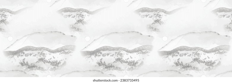 White Marble Texture. Light Water Color Repeat Stone. Light Vector Splash. Vector Seamless Template. White Gradient Background. Light Marble Watercolor. Grey Rock Slate. Grey Alcohol Ink Background.