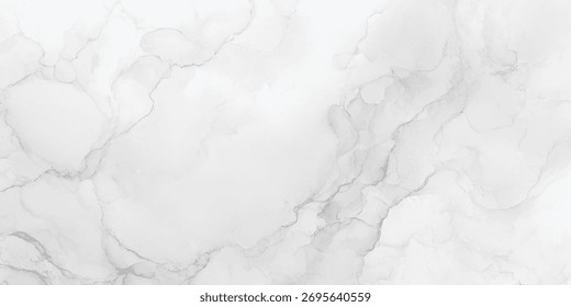 White marble texture with soft gray watercolor veins, elegant stone background for luxury branding, print, web and mockups.