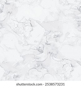 Padrão De Parede De Mármore Branco. Plano de fundo claro e uniforme. Grunge Elegante Fluido. Pintura abstrata vetorial. Aquarela de Mármore Claro. Aquarela de Tinta Branca com Álcool. Mármore de cor de água cinza. Pedra de azulejo cinza.