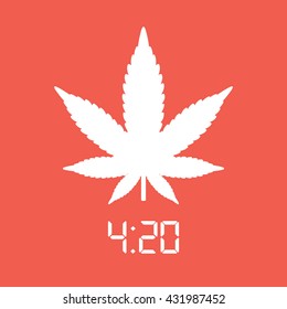 White marijuana leaf icon