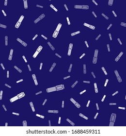White Marker pen icon isolated seamless pattern on blue background.  Vector Illustration