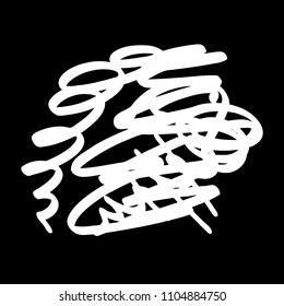 White marker random irregular intersecting lines. Vector art.