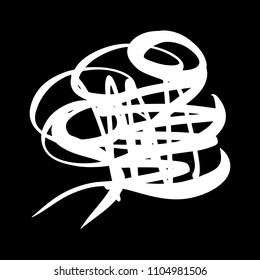 White marker random irregular intersecting lines. Vector art.
