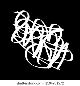 White marker random irregular intersecting lines. Vector art.