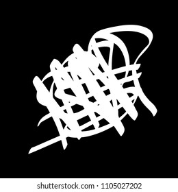 White marker random irregular intersecting lines. Vector art.