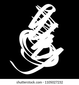 White marker random irregular intersecting lines. Vector art.