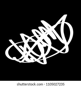 White marker random irregular intersecting lines. Vector art.
