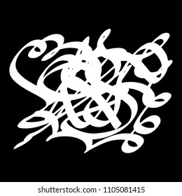White marker random irregular intersecting lines. Vector art.