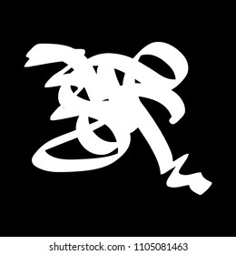 White marker random irregular intersecting lines. Vector art.