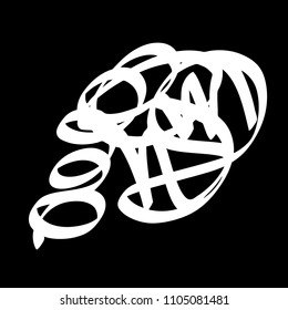 White marker random irregular intersecting lines. Vector art.