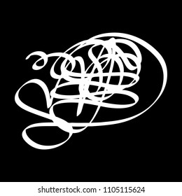 White marker random irregular intersecting lines. Vector art.