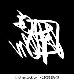 White marker random irregular intersecting lines. Vector art.