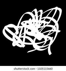 White marker random irregular intersecting lines. Vector art.